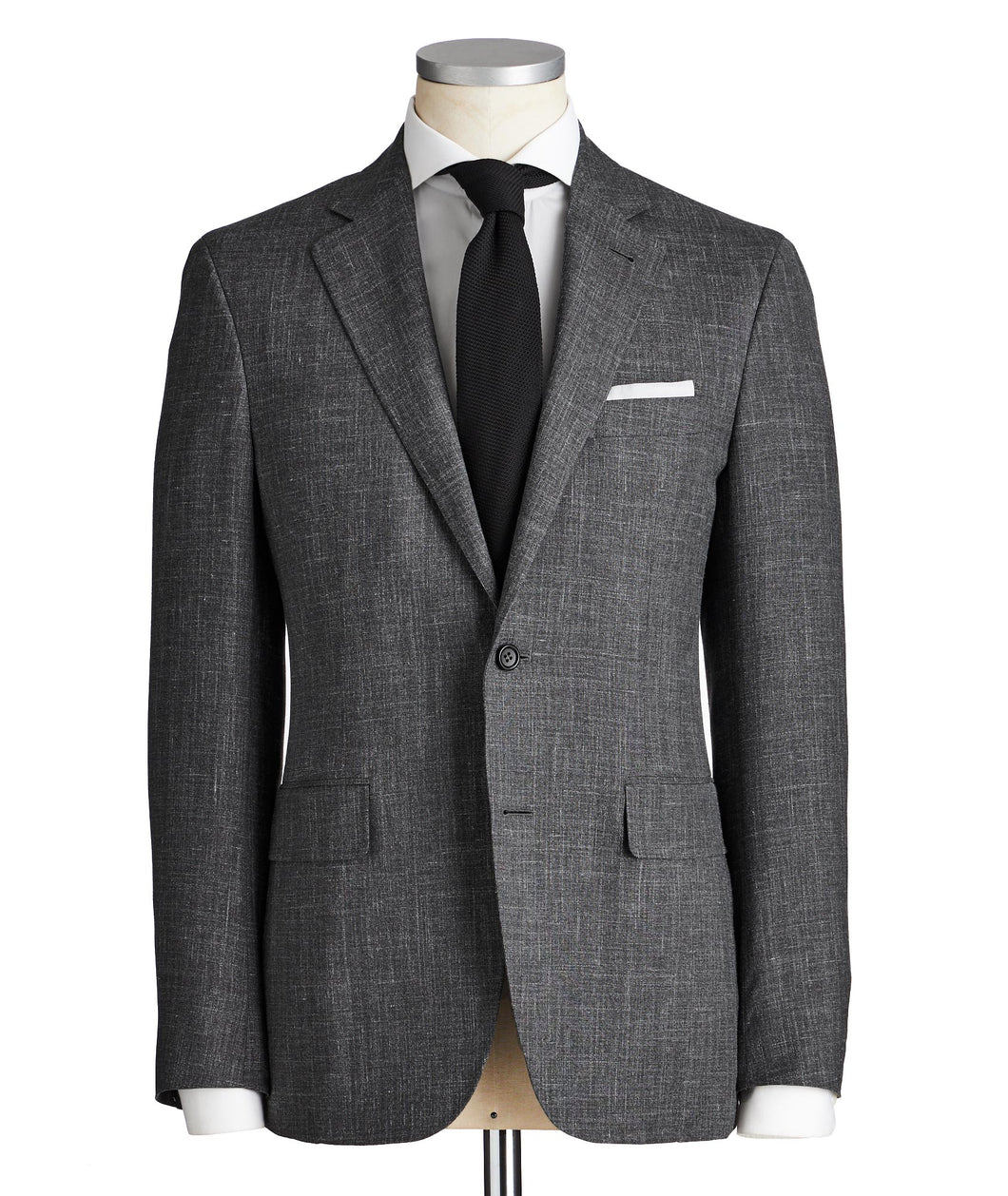 Canali Kei Crosshatched Wool, Silk & Linen Suit