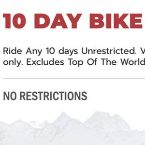 Whistler Bike Park Pass - 10 DAY