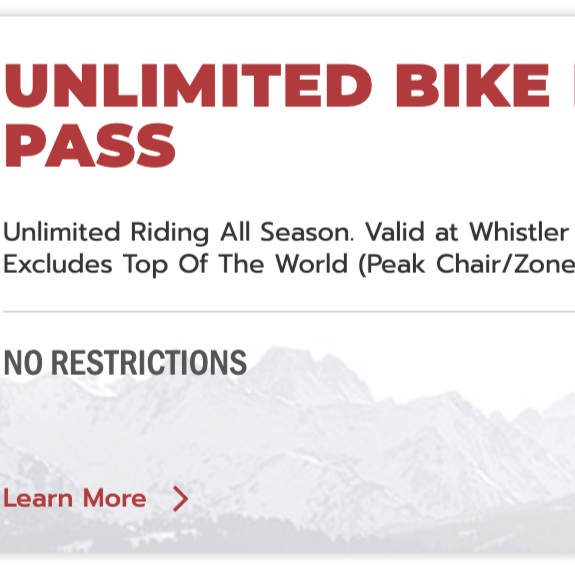 Whistler Bike Park Pass - UNLIMITED